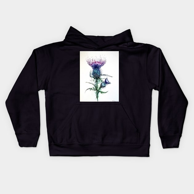 scottish thistle Kids Hoodie by myboxerdog